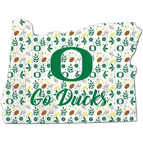 Fan Creations NCAA Oregon Ducks Unisex University of Oregon Floral State Sign, Team Color, 12 inch