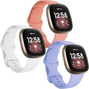 Compatible with Bands Fitbit Versa 3/Fitbit Sense Strap, Soft Silicone Fitness Sports Replacement Wrist Strap Bracelet for Fitbit Versa 3/Fitbit Sense Smart Watch