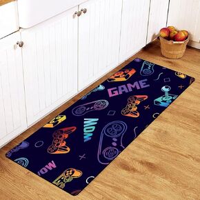 MoBlinko Gaming Rug Joystick Gamepad Kitchen Rugs Gamer Bath Mat Non Skid Washable Standing Floor Mat Runner Carpet for Gamer Decor Boys Room 39x 20 Inch