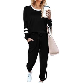 Lounge Sets for Women 2 Piece Sets Travel Outfits Crewneck Sweatshirts Pullover
