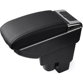 Custom Fit for Car Armrest Box 2012–2020 Toyota 86/Gt86/Subaru BRZ/Scion FR-S Accessories Storage Center Console Double Layer Armrest Organizer Box (All Black)