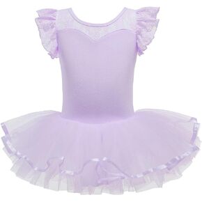 MYRISAM Toddler Girls Short Sleeve Ballet Dance Dress Princess Tutu Skirted Leotard Ballerina Costume Gymnastics Dancewear