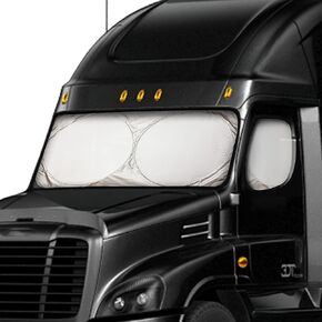 EcoNour Premium Semi-Truck Sun Shade for Windshield and Side Windows | 300T Polyester UV Protective Sunshade for Truck to Block UV Rays | Best for Semi, Commercial & Big Rig Truck(162x36 inches)
