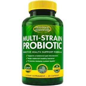 Multi Strain Probiotic for Men and Women with 60 Billion CFU - Probiotics Digestive Health to Support Gut Health, Prebiotics & Probiotic for Men's Digestive and Immune Health, 30 Probiotics Capsules