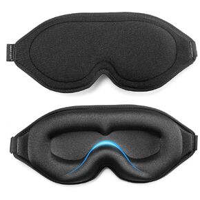 Sleep Mask for Women Men, Upgraded 3D Ergonomic Designed Eye Mask for Sleeping, Blackout Eye Cover for Sleeping, Eye Masks for Sleeping Home Office Travel Meditation (Black 01)