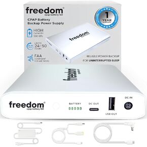 Freedom CPAP Battery Backup Power Supply for Camping, Air Travel & Power Outages 160wh