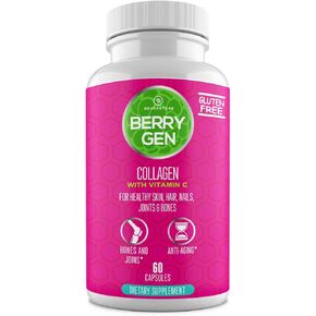 Collagen Peptides Supplement with Vitamin C, Biotin, and Hyaluronic Acid - 60 Capsules - Natural Formula - Supports Joints, Hair, Skin, and Nails - Made in The USA