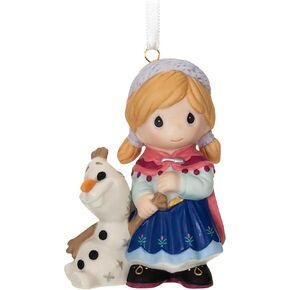 Hallmark Keepsake Christmas Ornament 2024, Disney Precious Moments Frozen Anna and Olaf, Porcelain, Gifts for Disney Fans