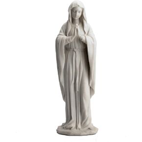 Veronese Design 11 3/4 Inch Virgin Mary The Blessed Mother Resin Statue Marble White Finish
