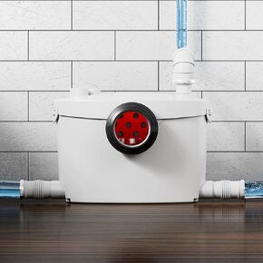 Simple Project 600W Macerator Pump, Efficient Basement Toilet Pump System Max Pumping To V30 & H295 Feet, 4-Inlet Sewerage Disposal - Ideal For Macerating Toilet, Laundry, Bathtub