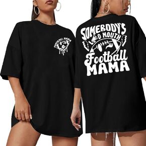 Oversized Football Mom Shirt : Women Funny Game Day Shirts Somebody's Loud Mouth Football Mama Tshirt Football Season Tops in Kuwait