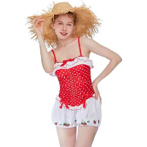 Strawberry Shortcake Officially Licensed Vintage Polka Dot One Piece Swimsuit
