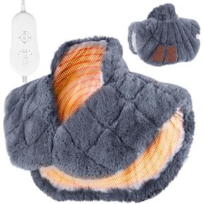 Nalax Heating Pad for Neck and Shoulders, Weighted Heating Pad with Luxury Plush Fabric, 6 Heat Settings with Memory Function, 2 Hours Auto Shut of, Pain Relief, Present Choice (Advanced Gray)
