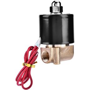 Hilitand 2W025-08 Solenoid Valve, G1/4" 110V AC N/C Normally Closed Brass Electric Solenoid Valve for Water Air Gas Fuel