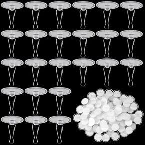60 Pack Self-Adhesive Ceiling Hooks for Hanging, Heavy Duty No-Drill Ceiling Discs Sticky, Transparent Wall Hanger for Festival Wedding Birthday Party Christmas Balloon Decorations