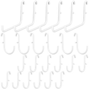 Moxweyeni 24 Pcs Pegboard Accessories Organizer Kit, Peg Board Hooks Set, Pegboard Accessories Compatible with Ikea Skadis Pegboard, Pegboard Hooks Set Metal Storage Tool Waterproof Home Indoor Supply