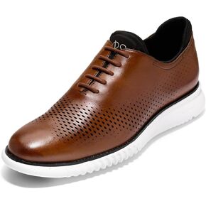 Cole Haan Men's 2.Zerogrand Laser Wingtip Oxford, British tan/Java, 14 Wide