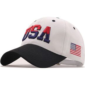 American Flag Baseball Caps Embroiderred USA Flag Patriotic Dad Hat Adjustable Trucker Hats for Men Women