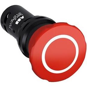 ABB CE4P-10R-11 Push Button Switch, 40 mm, Pull Release, 1 NC - 1 NO, Red