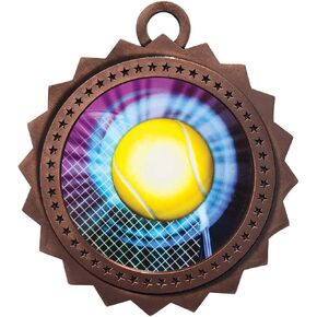 Express Medals Various 10 Pack Styles of Tennis Award Medals with Neck Ribbons Trophy Award Prize Gift