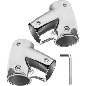 Boat Rail Fitting for 3/4'' Tube, Marine Stainless Steel 316 Left and Right Hand Rail Fitting Heavy Duty 60° Degree T/Tee Connector Hinged
