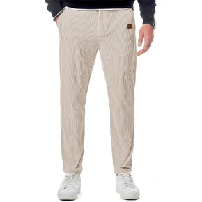 JMIERR Mens Casual Corduroy Pants Flat Front Elastic Waistband Stretch Slim Fit Dress Pants with Pockets