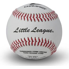 Champro Little League Baseball - Full Grain Leather, Double Cushion Cork Core, Dozen (12), White (CBB-300LL)