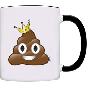 owndis Mug KING of Poo Poop Emoticon Coffee Mug-0084-Black