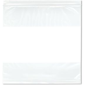Plymor 10" x 10" (Pack of 100), 2 Mil White-Block Zipper Reclosable Plastic Bags