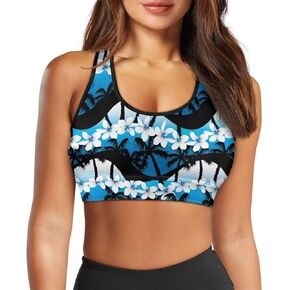 Black Sport Bra Top Back Pocket Racerback Running Bra for Workout Gym Activewear Yoga Sport Bras for Women,Black