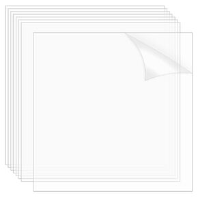 AHANDMAKER 8 Sheets Clear PET Sheet 9.84 x 9.84 Inch Transparent 0.5mm Thin Plastic Sheets Thin Acrylic Panel for Crafts, Picture Frames, Painting DIY Display