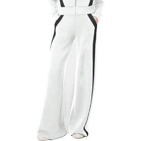 Women Casual Wide Leg Striped Track Pants Cargo Parachute Pant Palazzo Trousers Baggy High Waist 2024 Womens Fashion