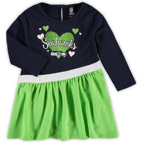 Outerstuff NFL Girls Kids All Heart Jersey Tri-Blend Long Sleeve Dress