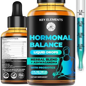 Liquid Hormone Balance Supplements for Women & PMS Relief - Menopause Support PMS Vitamins Menstrual Cramp Relief - PMS Supplements Chasteberry, Black Cohosh for Hot Flashes, Dong Quai & Probiotic