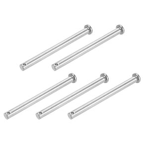 uxcell 5Pcs 8mmx100mm Single Hole Clevis Pins, 304 Stainless Steel Flat Head Single Hole Clevis Pins for Mechanics Repair, Furniture Installation, Industrial Equipment, DIY (Silver)