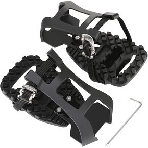 Hromee Toe Clips Cage for Peloton Bike, Pedals Adjustable Adapter for Indoor Exercise Bicycle, Convert Look Delta Pedals to Toe Cages and Straps