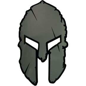 Helmet Vinyl Sticker, White, Gray, Black 3.9"x2.36" (Black)