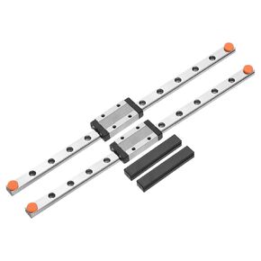 uxcell 2pcs MGN9 250mm Linear Guide Rail with 2pcs MGN9H Sliding Carriage Block Bearing Steel and 2pcs Plastic Mini MGN12 Linear Guide for DIY 3D Printers and CNC Machine, Silver
