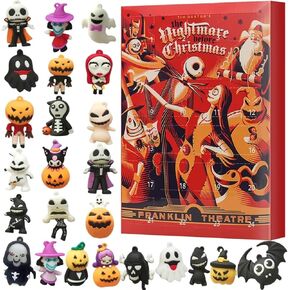 2024 Halloween Christmas Scary Doll Advent Calendar Kids -24 pcs Halloween Countdown Calendar, Pre-Christmas Doll Nightmare Advent Calendar Gift (Halloween Style)
