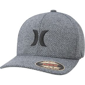 Hurley Men's Caps - One & Only Flexfit Textures Cap - Fitted Hats for Men, S-XL, Size Small-Medium, Light Grey