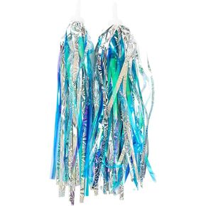 GSHLLO 2 Pcs Childrens Bike Streamers Bicycle Handlebar Streamers Sparkle Scooter Tassel Bicycle Grips Tassel Ribbons Kids Bike Accessories for Girls Boys Hot Pink