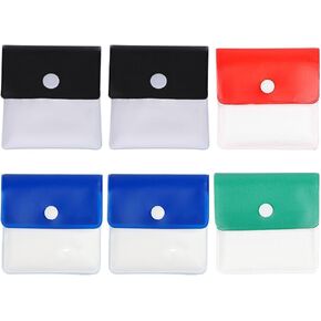 6 Pcs PVC Pocket Ashtrays Portable Cigarette Ash Pouch Compact Fireproof Cigarette Case Cigar Smoking Bag for Smoker Outdoor Travel Black