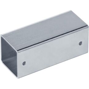 8PCS 1-1/2" X 1-1/2" Slip Square Tube Coupler, Straight Line Square Tube Connector Chain Fence Guardrail Rail Clamp, Galvanized Steel, 1.5mm Thickness