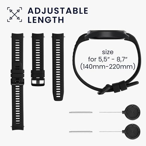 kwmobile Strap Compatible with Garmin Instinct 2 Solar/Instinct 2 Strap - Replacement Silicone Watch Band - Black/Grey in Saudi Arabia