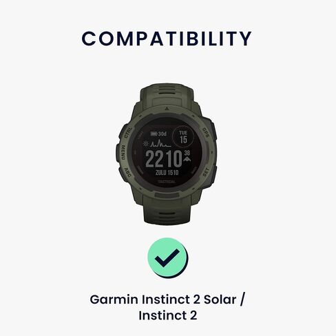 kwmobile Strap Compatible with Garmin Instinct 2 Solar/Instinct 2 Strap - Replacement Silicone Watch Band - Black/Grey in Saudi Arabia