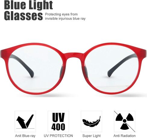 Kids Blue Light Blocking Glasses Silicone Flexible TR-90 Frame, Computer Gaming TV Phone Glasses for Boys Girls Age 3-14 in Kuwait