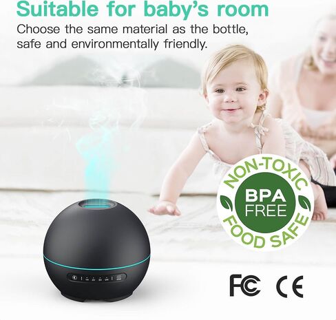 Essential Oil Diffuser for Home - 200ml Aromatherapy Diffuser Humidifier with 4 Timers & 7 Colors Night Lights, 20dB Quiet Working for 10 Hours, Waterless Auto-Off in Saudi Arabia
