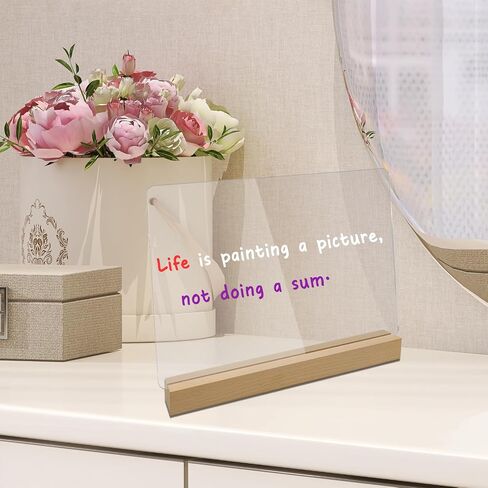 Acrylic Wet Erase Calendar Board with Light -12 x 10" Light up Clear Desktop Calendar with Stand,Glowing Acrylic Message Board with 12 Liquid Chalks for Office School Home Bar (Calendar) in Saudi Arabia