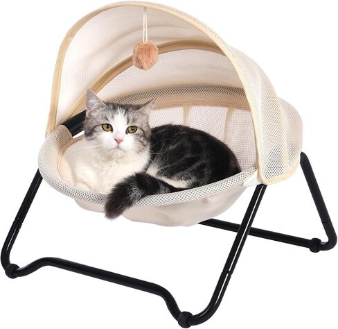Cat Bed, Cat Hammock, Free-Standing Elevated Pet Hammock Bed, Small Dog Bed with Removable Washable Mesh, for Sleeping Pets up to 20 lb, Couch for Indoors Usded in Summer in Saudi Arabia