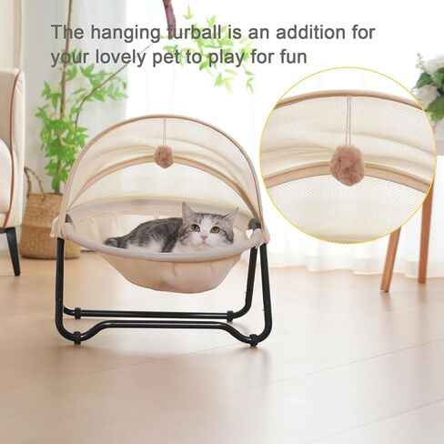 Cat Bed, Cat Hammock, Free-Standing Elevated Pet Hammock Bed, Small Dog Bed with Removable Washable Mesh, for Sleeping Pets up to 20 lb, Couch for Indoors Usded in Summer in Saudi Arabia